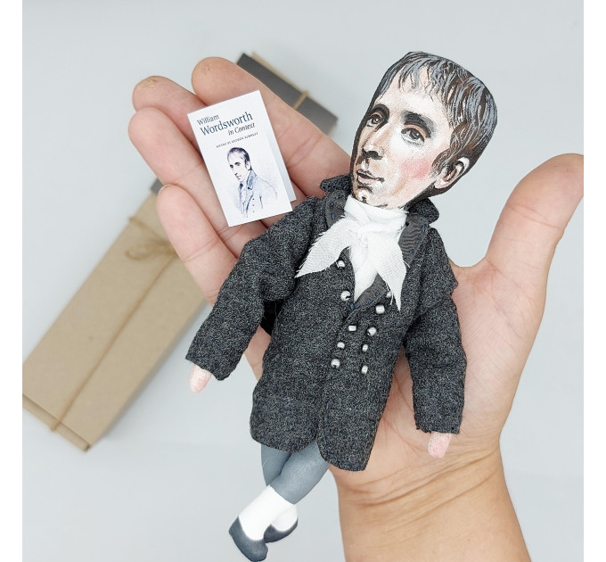 William Wordsworth figurine, famous English Romantic poet, author The Prelude - Bookish gift!