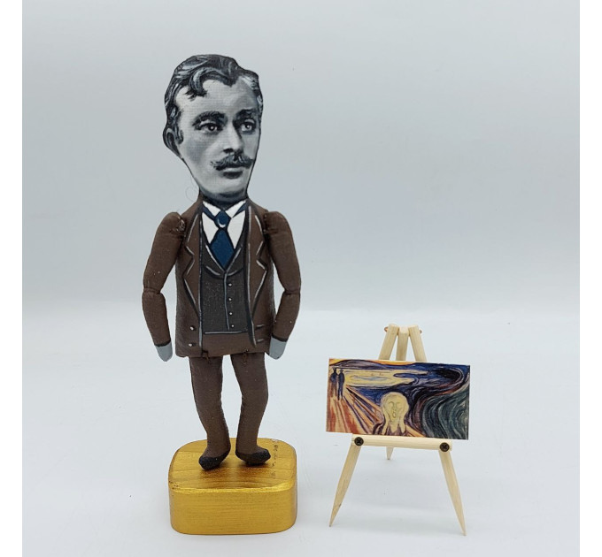 Edvard Munch figurine, Norwegian painter, work The Scream - Gift for Artist - Art studio decor