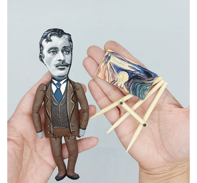 Edvard Munch figurine, Norwegian painter, work The Scream - Gift for Artist - Art studio decor