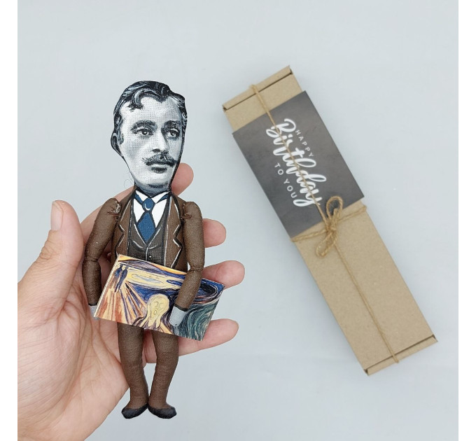 Edvard Munch figurine, Norwegian painter, work The Scream - Gift for Artist - Art studio decor