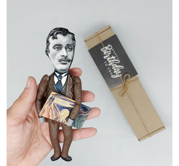 Edvard Munch figurine, Norwegian painter, work The Scream - Gift for Artist - Art studio decor