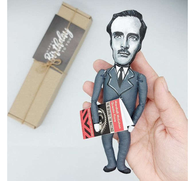 Marshall McLuhan figurine, famous Canadian philosopher, Intellectual Gift for Thinkers and Writers