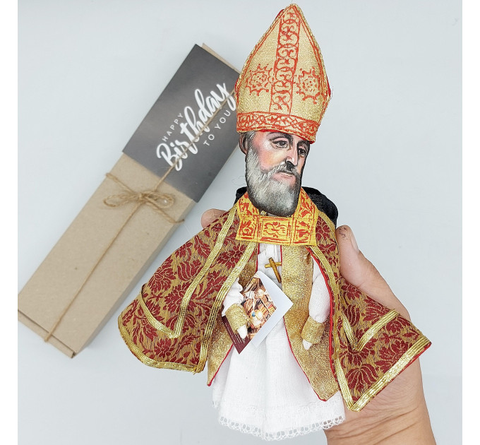 Saint Isidore of Seville figurine, author Etymologies - Medieval Scholar art