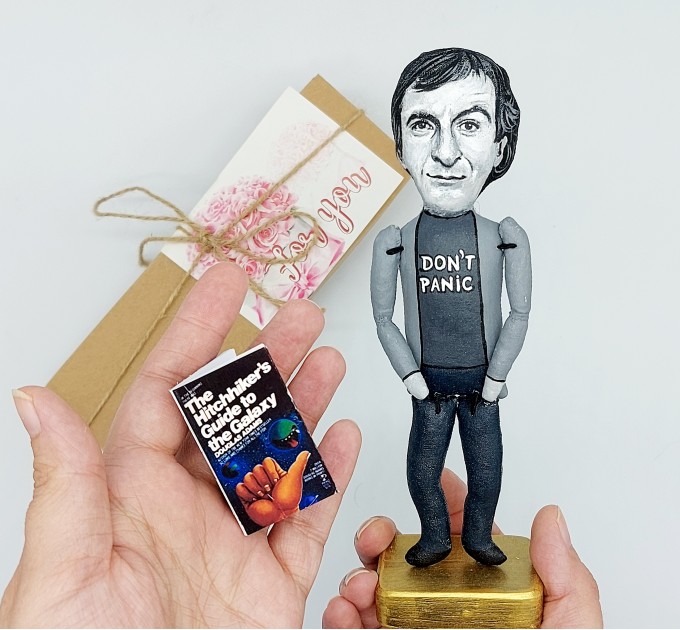 Douglas Adams figure - screenwriter, satirist - Library Gift!