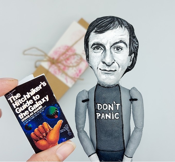 Douglas Adams figure - screenwriter, satirist - Library Gift!