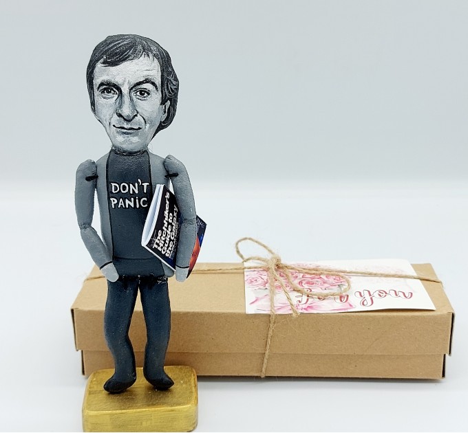 Douglas Adams figure - screenwriter, satirist - Library Gift!