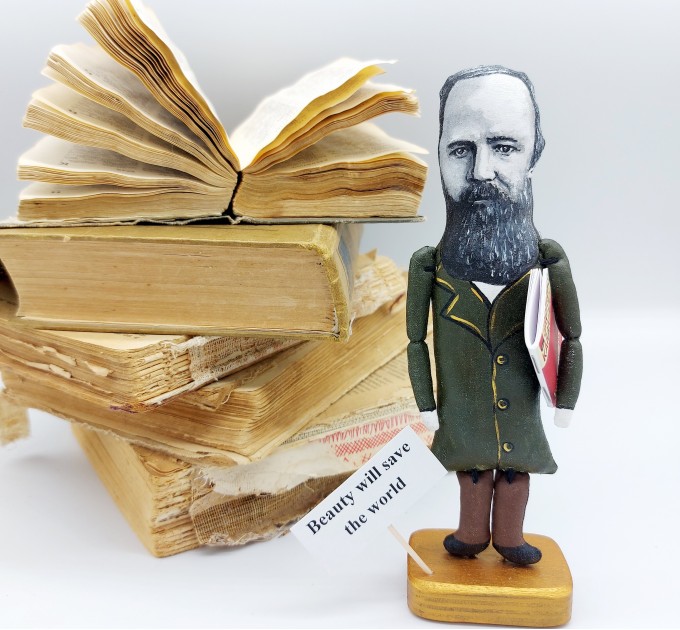 Fyodor Dostoevsky figurine, Reader gift! Collectible doll