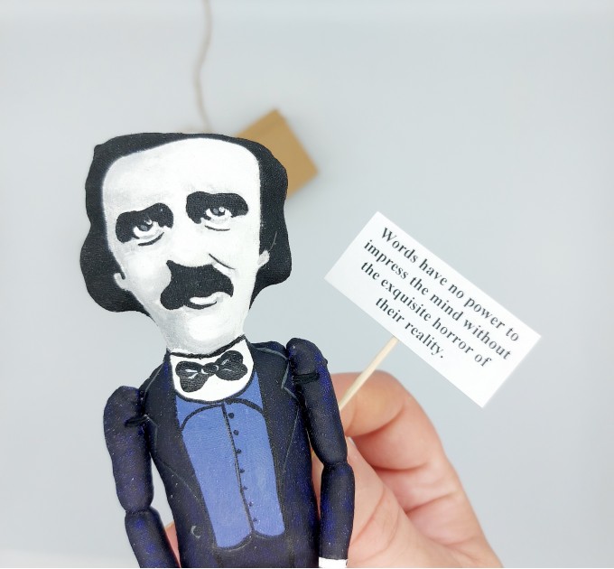 Edgar Allan Poe figure, Literary Gift for Readers! Collectible doll 