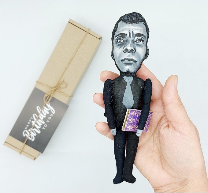 James Baldwin figure, Book lover gift - Collectible doll