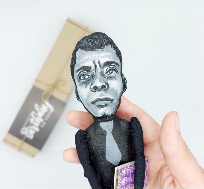 James Baldwin figure, Book lover gift - Collectible doll