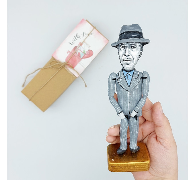 Leonard Cohen poet, novelist, singer figurine, Reader gifts!