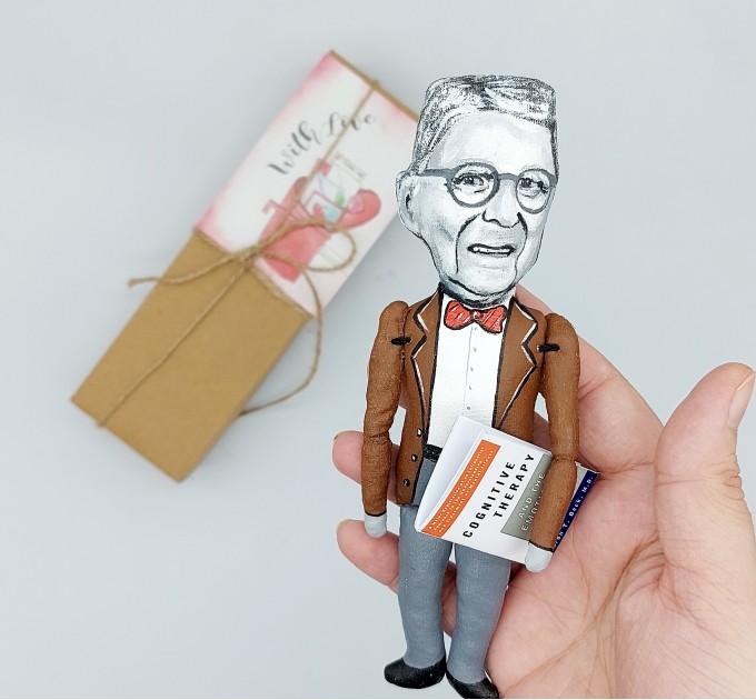 Aaron Beck psychiatrist figure, Psychology gift - Collectible doll