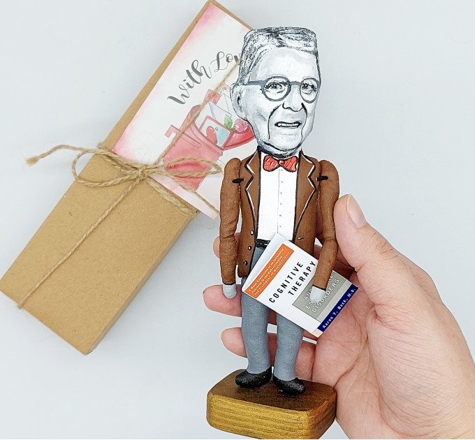 Aaron Beck psychiatrist figure, Psychology gift - Collectible doll