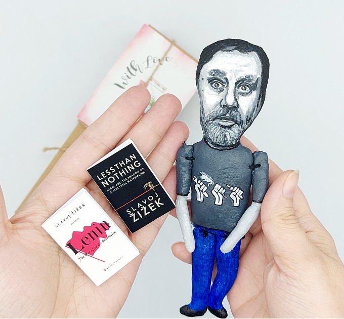 Slavoj Zizek philosopher figure, Philosophy gift - Collectible doll