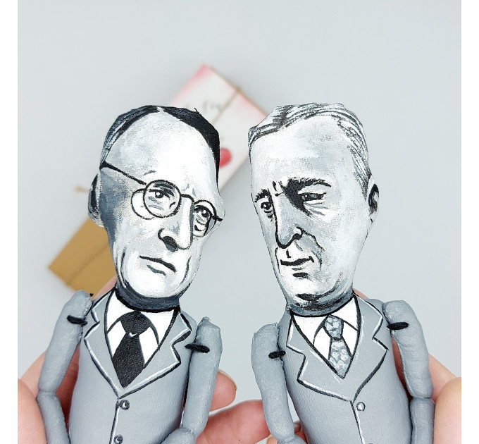 Bill W. & Dr. Bob figurines, the founders of Alcoholics Anonymous - AA Founder’s Day gift!