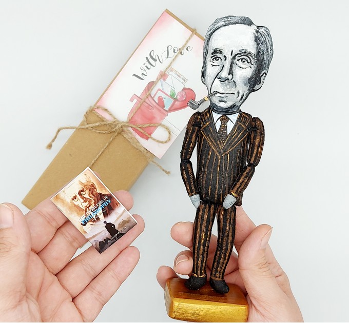 Bertrand Russell philosopher figure, History teacher gift - Collectible doll