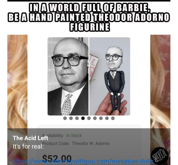 Theodor W. Adorno figure, German philosopher, psychologist - Philosopher gift!