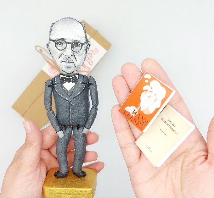 Hans Kelsen philosopher figure, Philosophy gift - Collectible doll