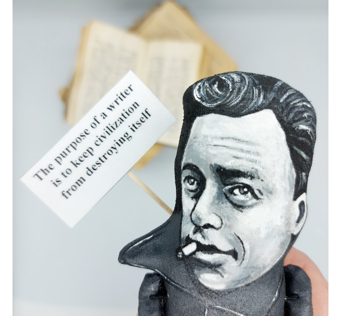 Albert Camus figurine, famous philosopher, author, journalist Nobel Prize - Book lover gift!