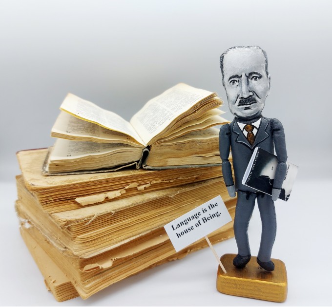 Martin Heidegger philosopher figure, Philosophy Professor Gift - Collectible doll 