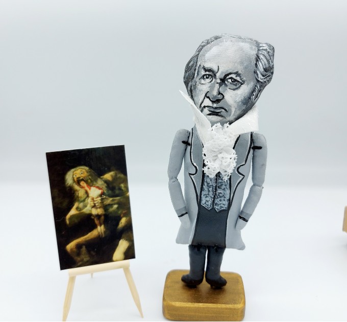 Francisco De Goya painter figure, Gift for painter - Collectible doll