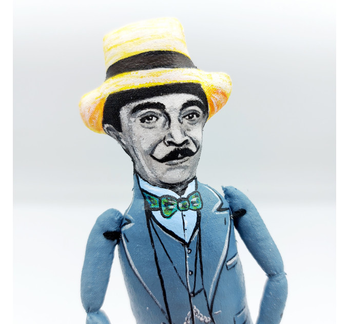 Hercule Poirot famous detective figurine