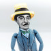 Hercule Poirot famous detective figurine