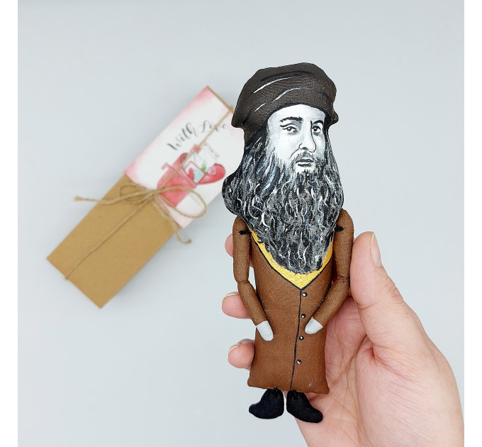 Leonardo da Vinci figurine, famous Italian artist Renaissance, Art Teacher gift!