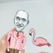 John Waters handmade figure, famous American filmmaker, actor, writer 