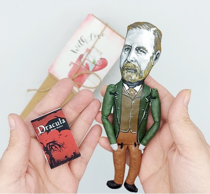 Bram Stoker famous gothic writer figurine, Gift for book lovers - Collectible doll