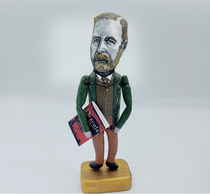 Bram Stoker famous gothic writer figurine, Gift for book lovers - Collectible doll