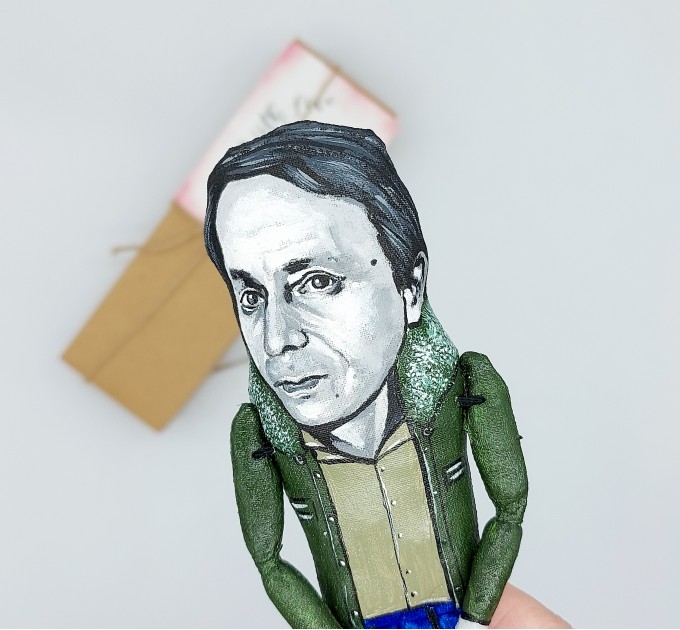 Michel Houellebecq famous French philosopher figure, Literary gift - collectible doll