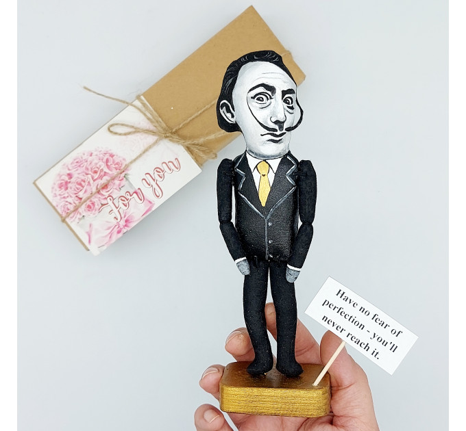Salvador Dali famous painter surrealist figurine, Gift for Painter! Art studio decor