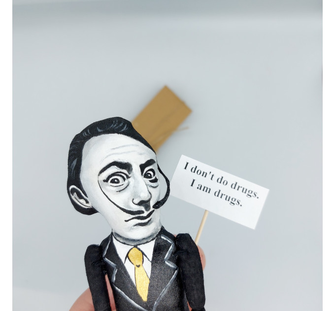 Salvador Dali famous painter surrealist figurine, Gift for Painter! Art studio decor