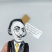 Salvador Dali famous painter surrealist figurine, Gift for Painter! Art studio decor