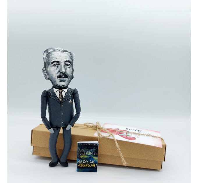 William Faulkner famous writer figurine - Literary gift!