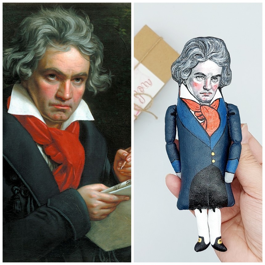 Accoutrements Ludwig van Beethoven 5.25 Action Figure with Stool HTF