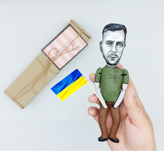 Vladimir Zelensky president of Ukraine, Freedom for Ukraine - Collectible handmade figurine - Ukraine seller