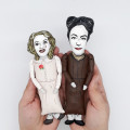 Bette and Joan miniature dolls handcrafted, charasters movie Whatever happened to baby Jane?
