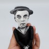 Buster Keaton comedian figure, Star of classic Hollywood - Collectible doll hand painted