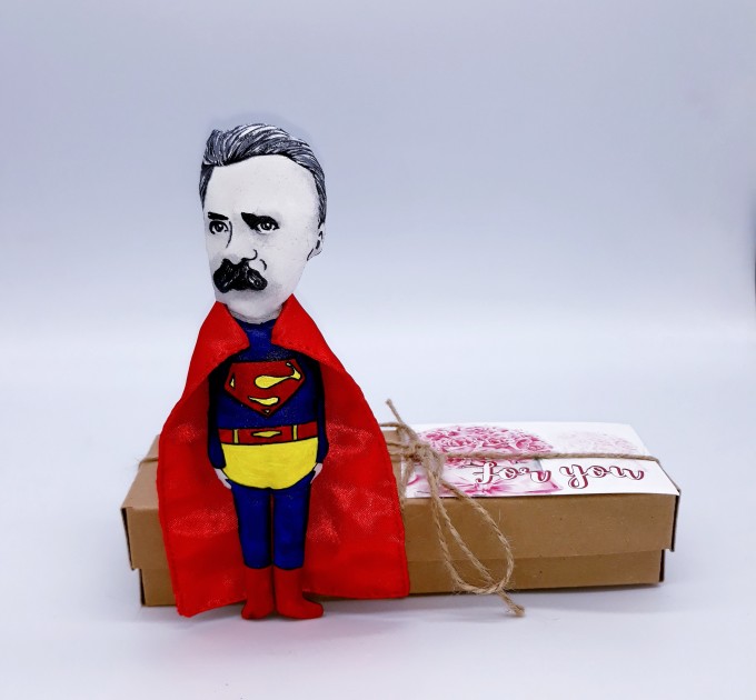 Friedrich Nietzsche SuperMan figurine - Christmas tree toy