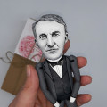 Thomas Edison famous American Inventor figurine,  Science Teacher Gift! Electrician gift!